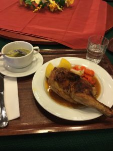 ) One of the great dinners on board (half chicken!!).