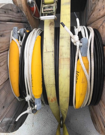 Photo of a wooden spool with wire wrapped around it that has no top or bottom orientation. 